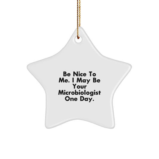 Funny Microbiologist Gifts from Family - Christmas Unique Star Ornaments for Microbiologist Men, Women, Friends, Coworkers - Image 1