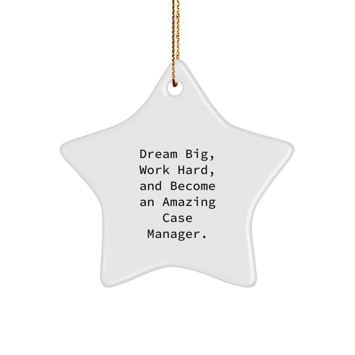 Inspirational Case Manager Star Ornament, Dream Big Work Hard Gifts from Family, Friends, or Coworkers for Case Manager Christmas Unique Decorations - Image 1
