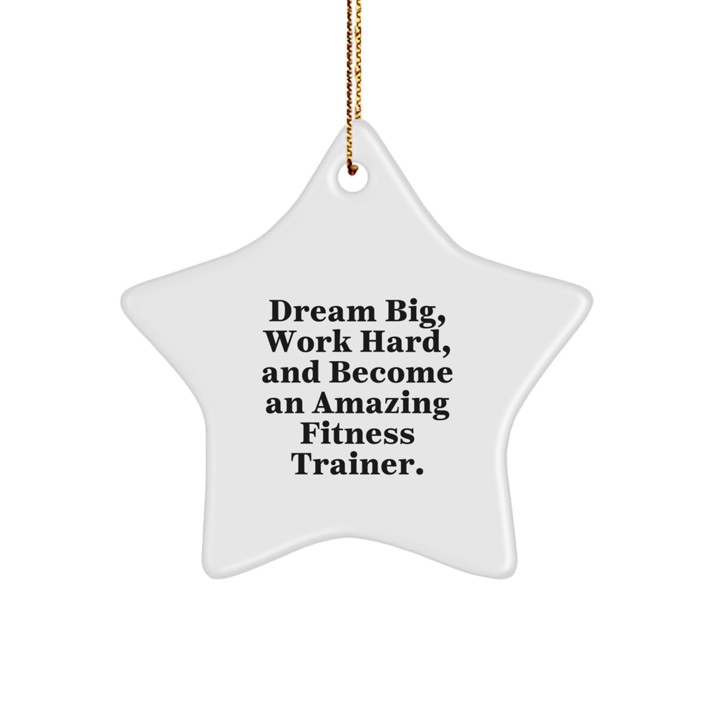 Fitness Trainer Gifts, Inspirational Quotes, Star Ornament, Gifts from Friends, Gifts for Men, Christmas Unique Gifts, Dream Big, Work Hard, Fitness Trainer Motivation - Image 1