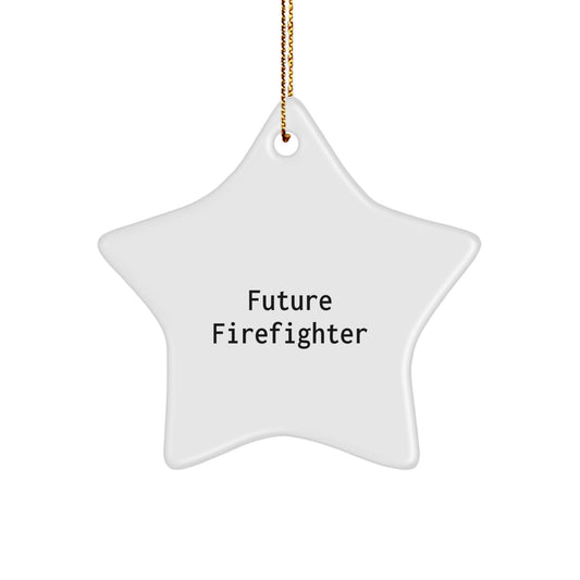 Funny Future Firefighter Gifts for Men, Christmas Unique Star Ornament with 'Future Firefighter in Training' Quote Gifts from Friends, Family, Coworkers - Image 1