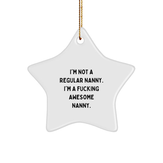 Funny Nanny Gifts, Star Ornament for Nanny Gifts from Friends to Nanny, Christmas Unique Gifts - Image 1