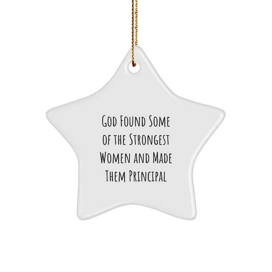 Funny Principal Star Ornament Gifts from Men to Principal, Principal Christmas Unique Gifts, Star Ornament Quote - Gifts for Principal - Image 1