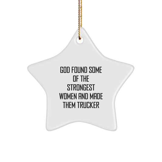 Funny Trucker Star Ornament Gifts from Men to Trucker Women Coworkers Friends - Star Ornament Inspirational Christmas Unique Gifts - Image 1