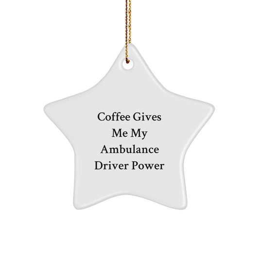 Ambulance Driver Gifts from Men, Funny Ambulance Driver Star Ornament for Christmas Unique Gifts, Ambulance Driver Decorations - Image 1