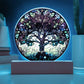 Personalized Stained Glass Style Tree of Life Plaque