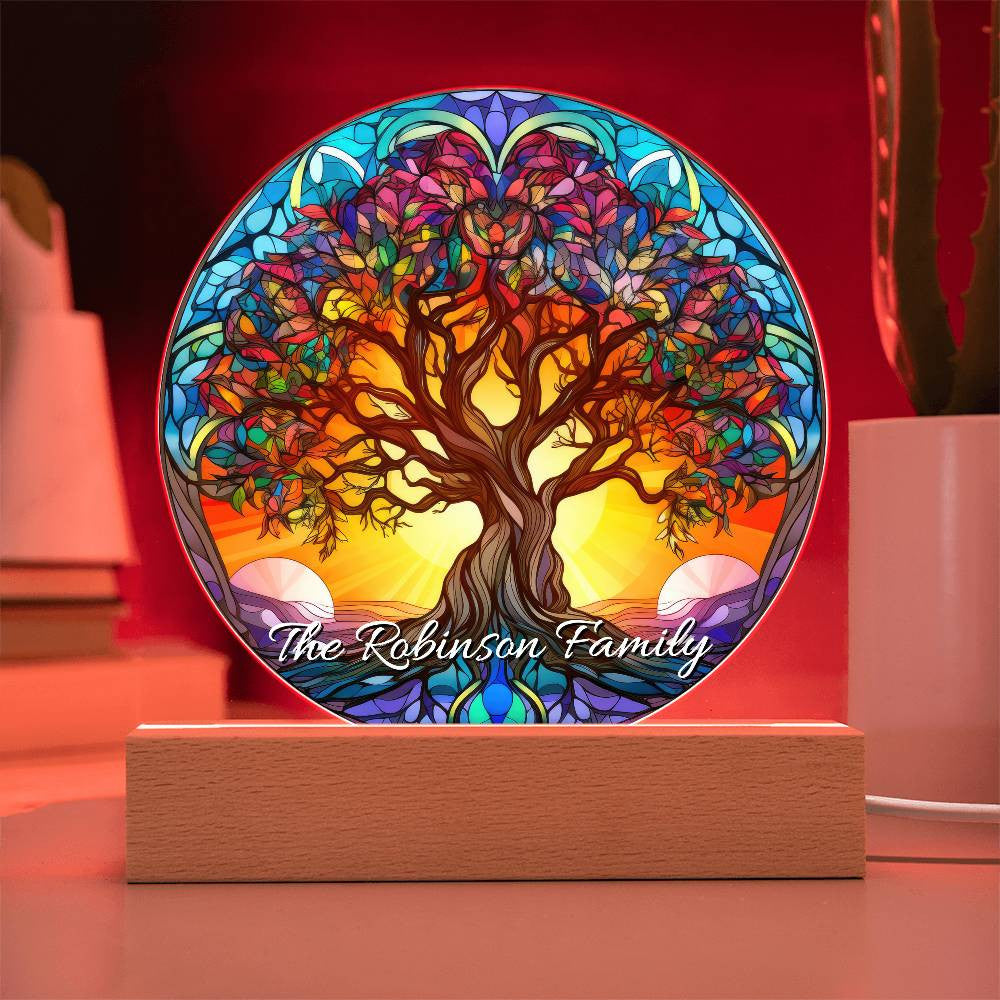 Stained Glass Style Tree of Life Plaque