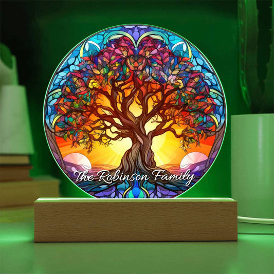 Stained Glass Style Tree of Life Plaque