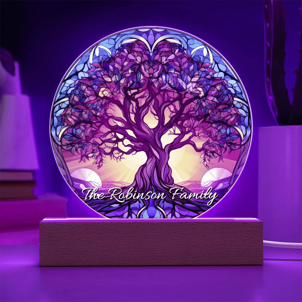 Stained Glass Style Tree of Life Plaque