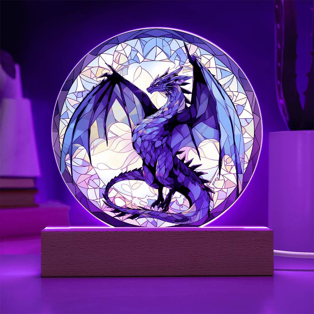 Stained Glass Dragon Plaque and Nightlight