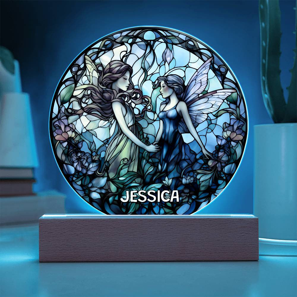 Personalized Fairy Stained Glass Plaque