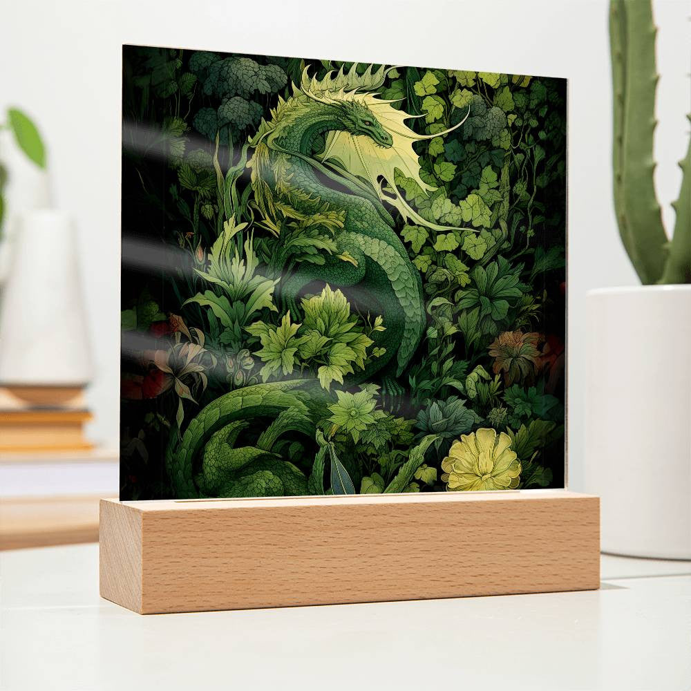 Mythical Dragon Plaque and LED Light