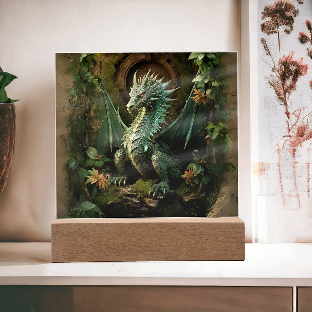 Fantasy Dragon Lover LED Light and Plaque