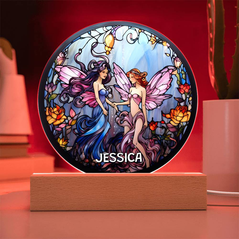 Personalized Stained Glass Fairy Night Light