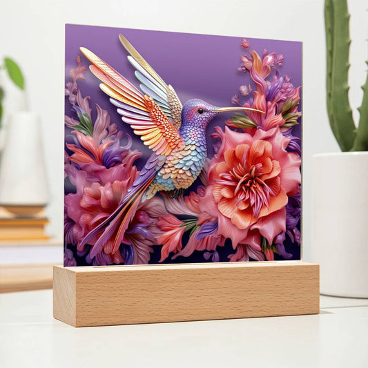 Colorful Hummingbird Plaque