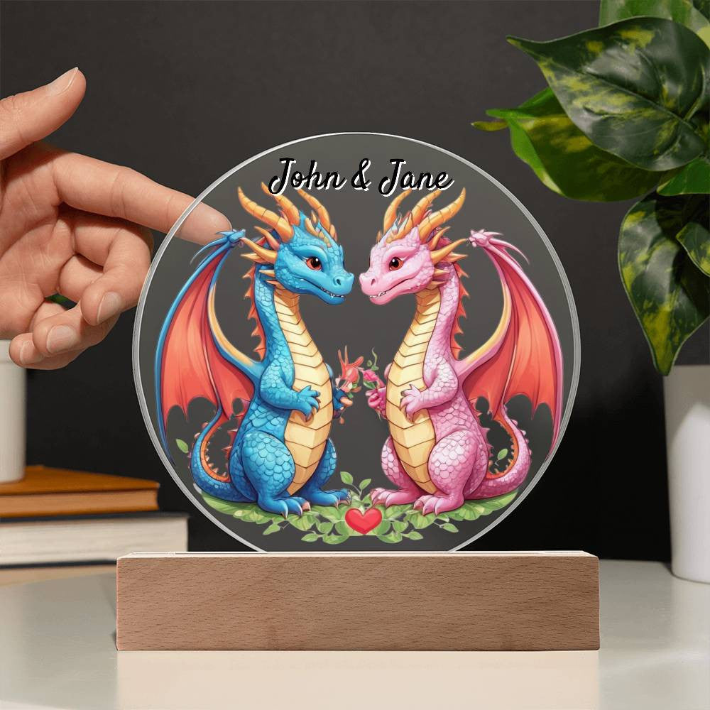 Him & Her Dragon Love Plaque