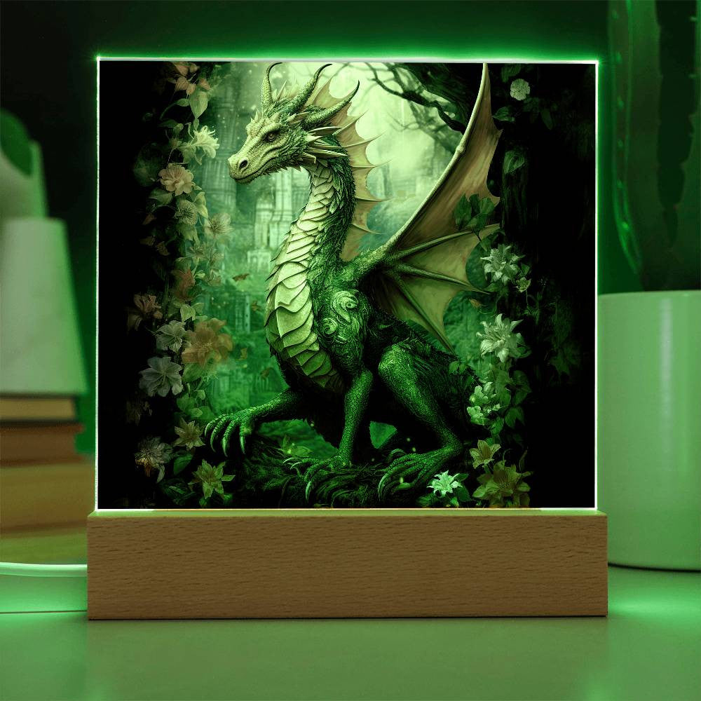 Fantasy Dragon Plaque and LED Light