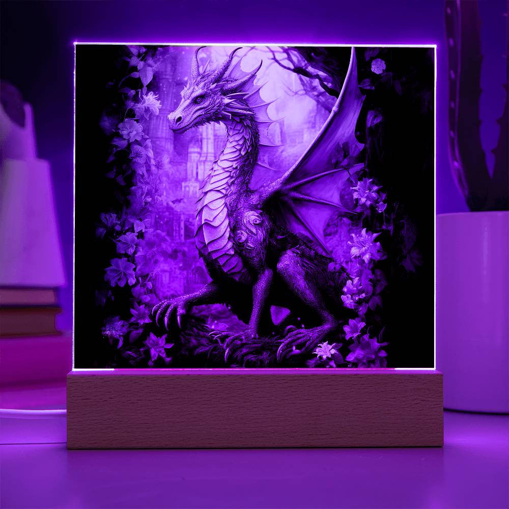 Fantasy Dragon Plaque and LED Light