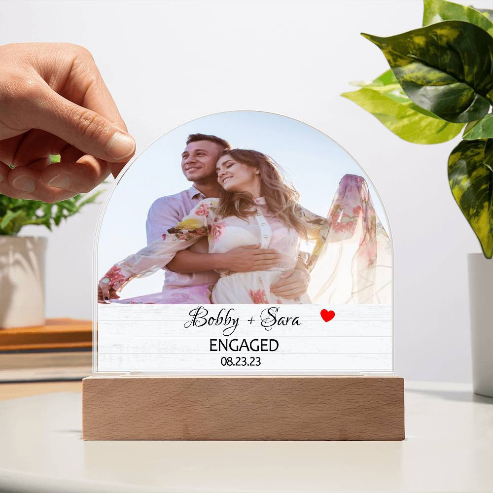 Personalized Engaged Dome Plaque