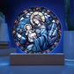 Mary and Baby Jesus, Stained Glass Look Plaque