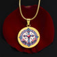 Stained Glass Look Sacred Heart Cross Necklace