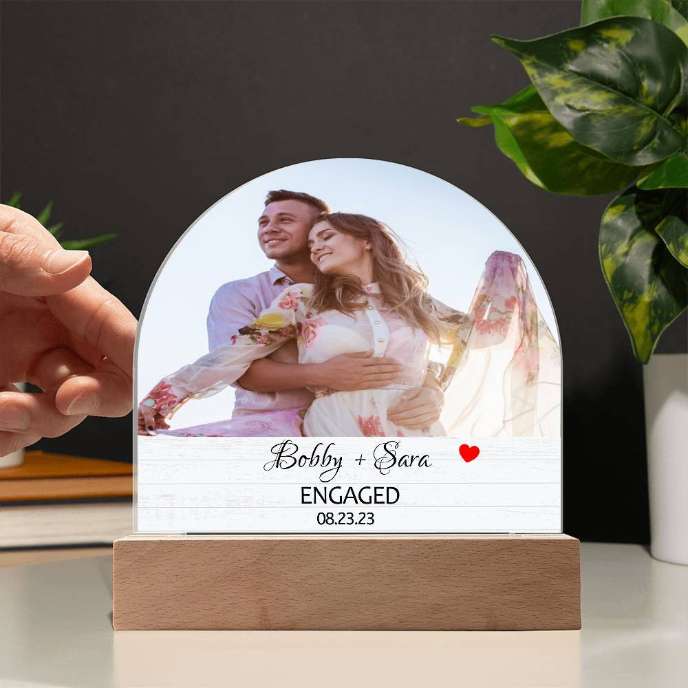 Personalized Engaged Dome Plaque