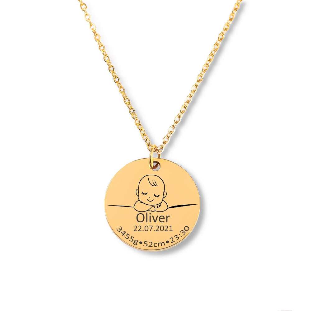 Baby's Birth Necklace
