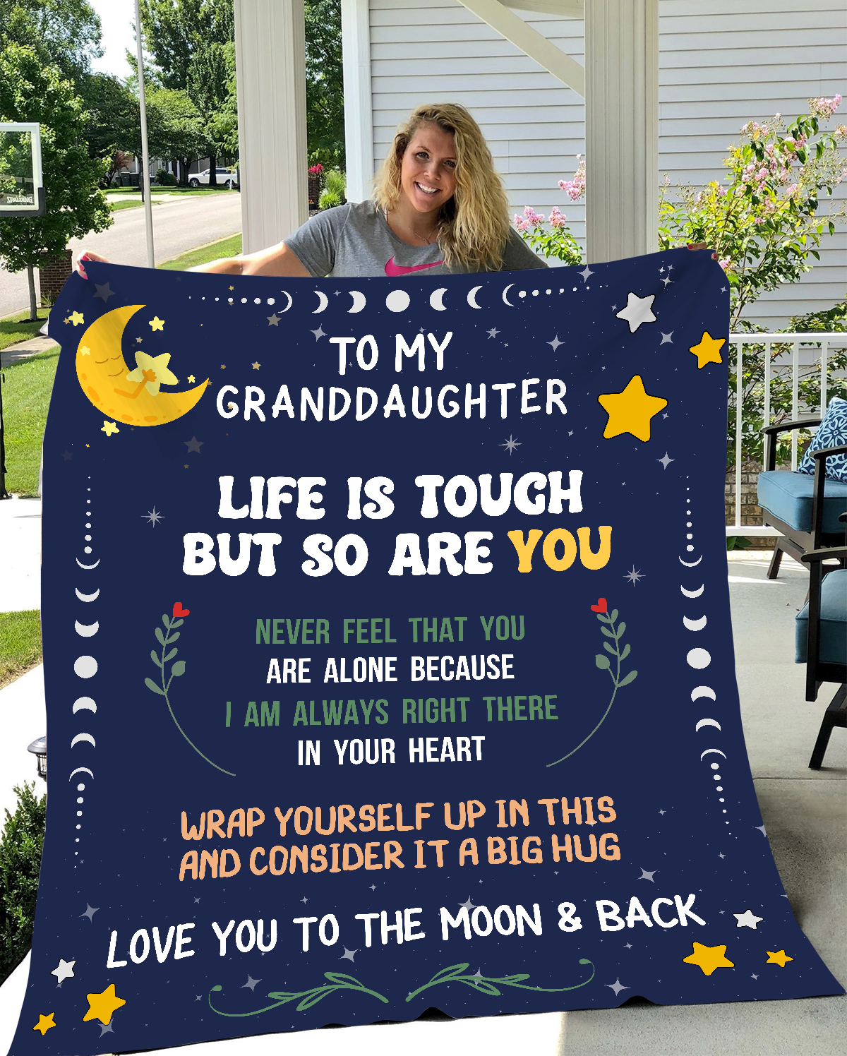 Granddaughter Life is Tough Velvet Soft Blanket