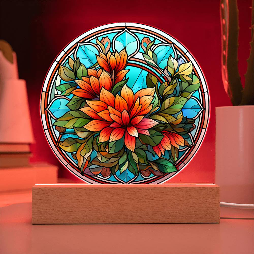 Stained Glass Flower Acrylic Plaque