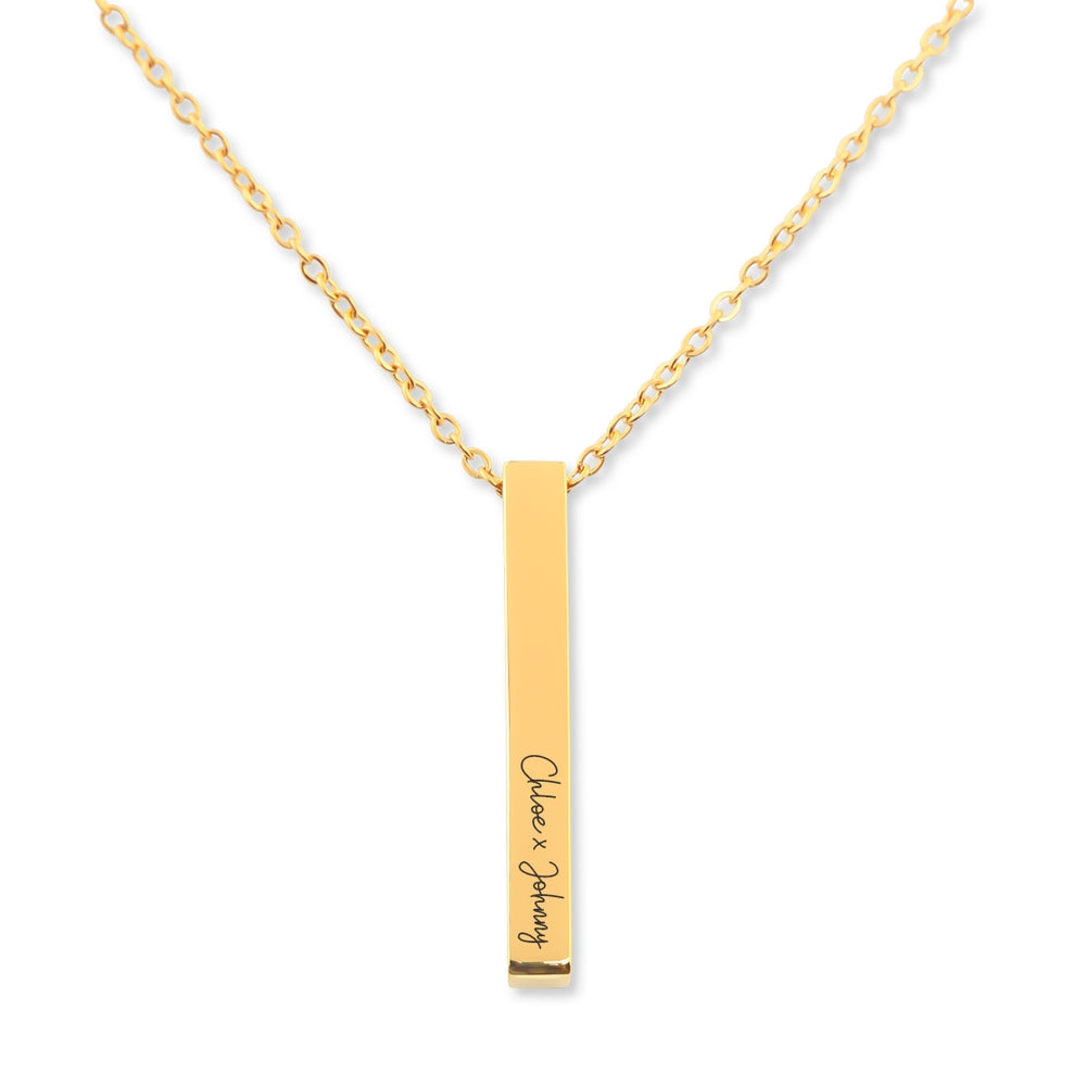 Personalized Couples Necklace - Unisex Horizontal Jewelry