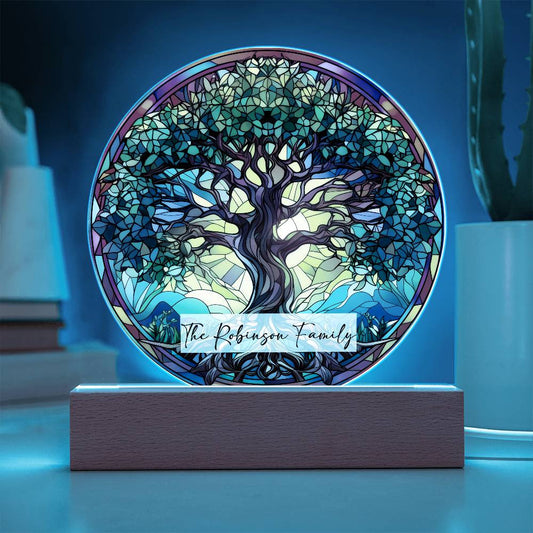 Tree of Life Stained Glass Style Plaque