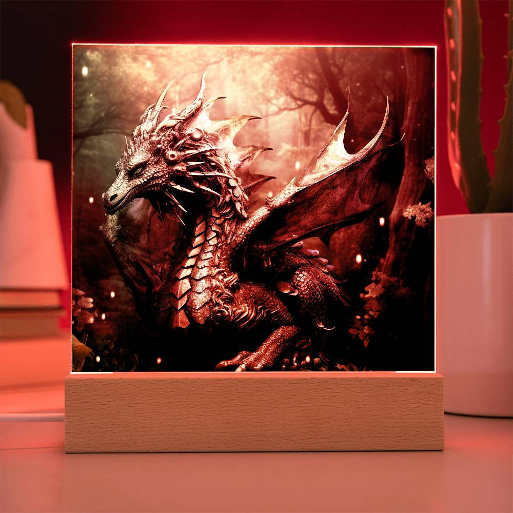 Green Dragon Plaque and LED Light