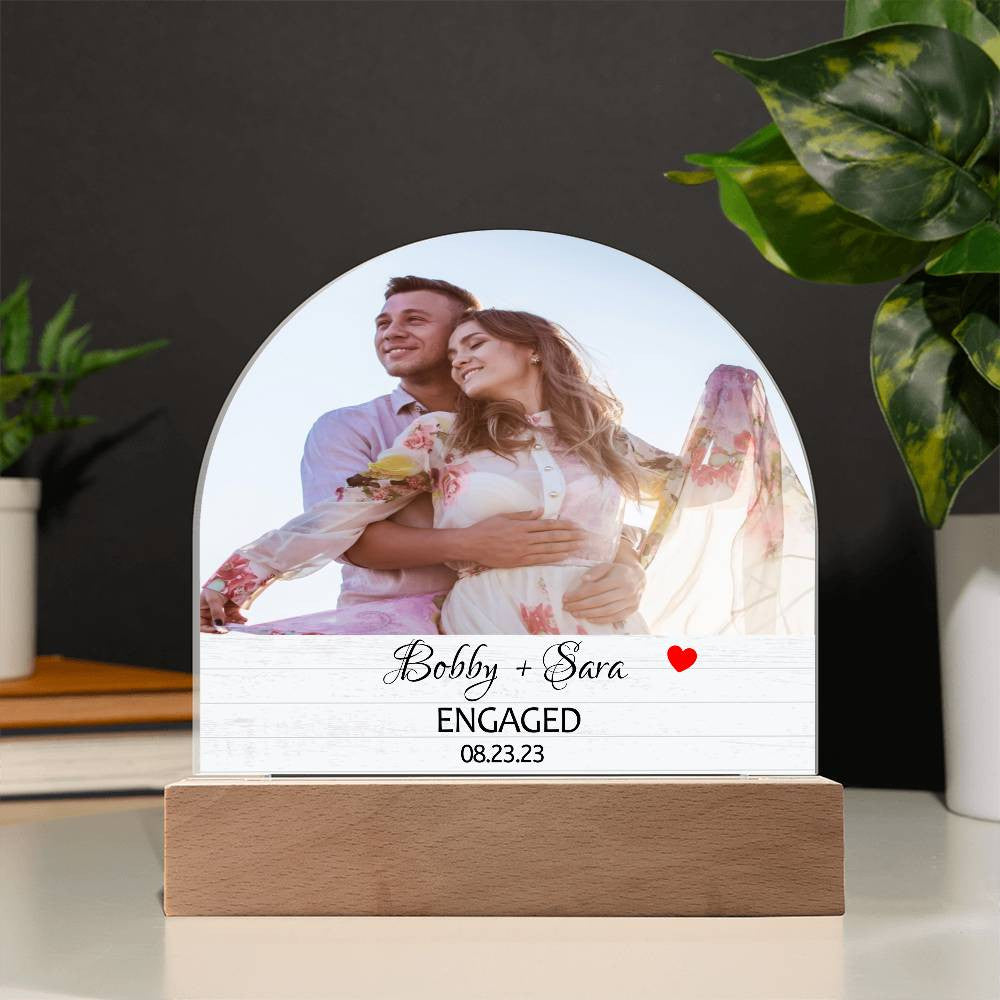 Personalized Engaged Dome Plaque