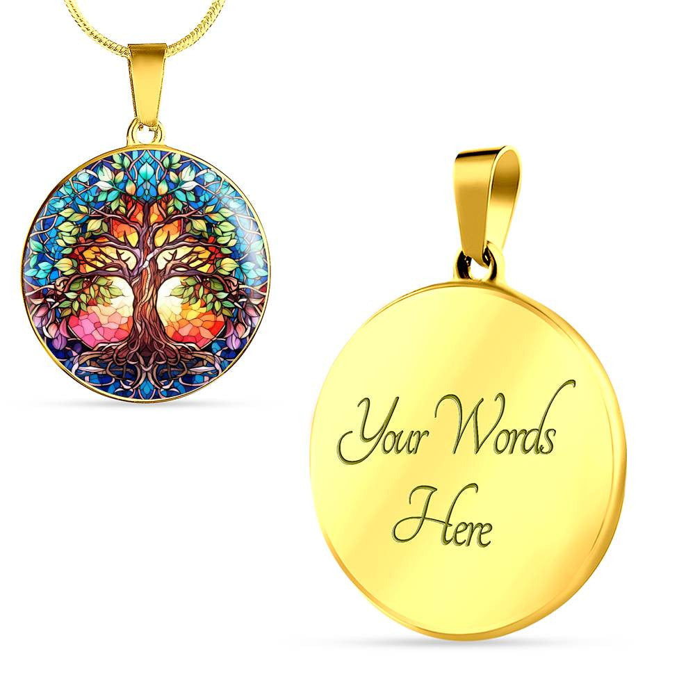 Personalized Gold Tree of Life Pendant Keychain or Necklace