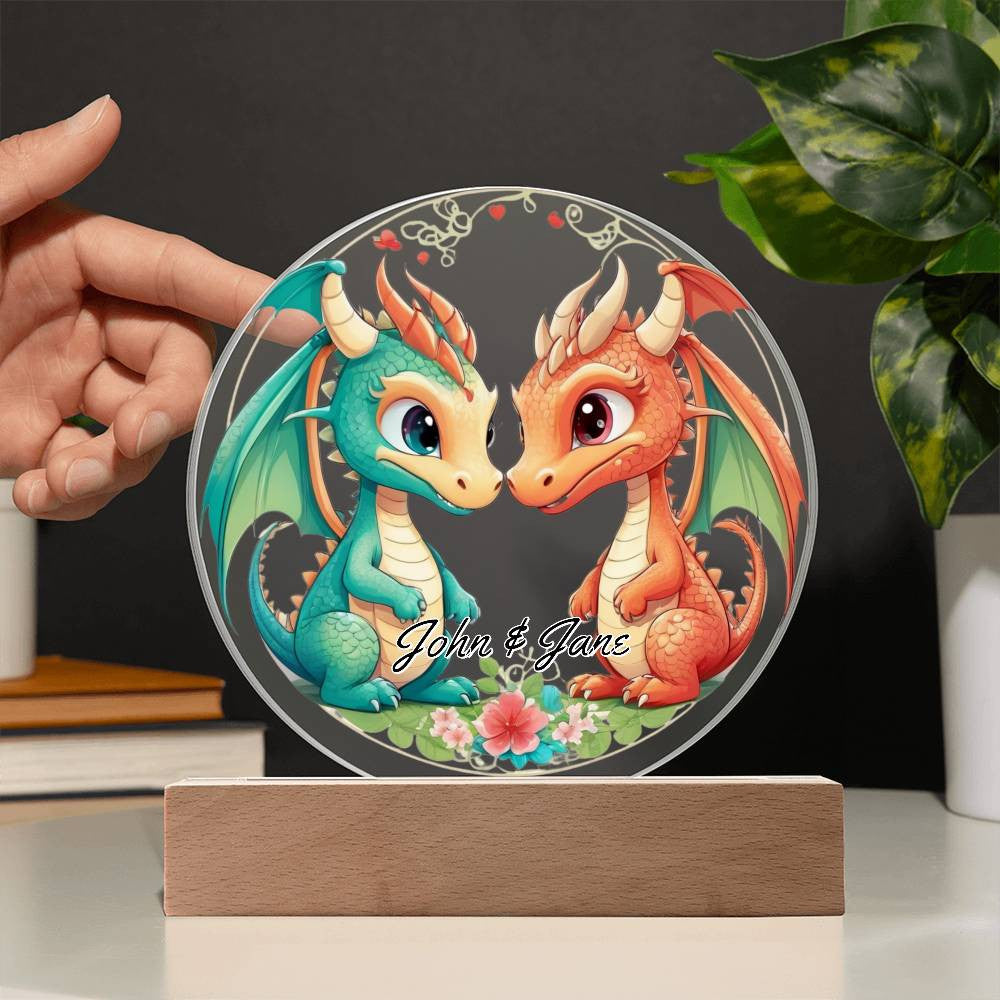 Dragon Love Night Light Plaque