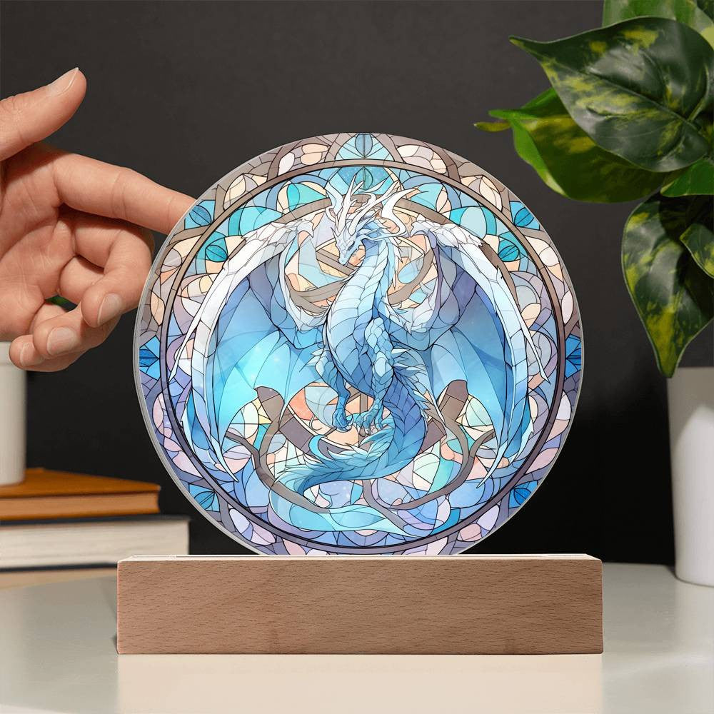 Dragon Stained Glass Acrylic Plaque and Nightlight