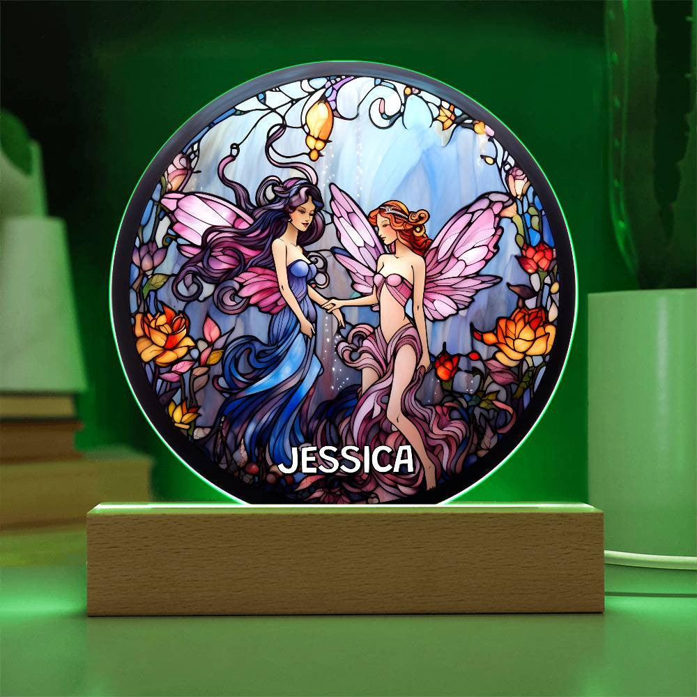 Personalized Stained Glass Fairy Night Light