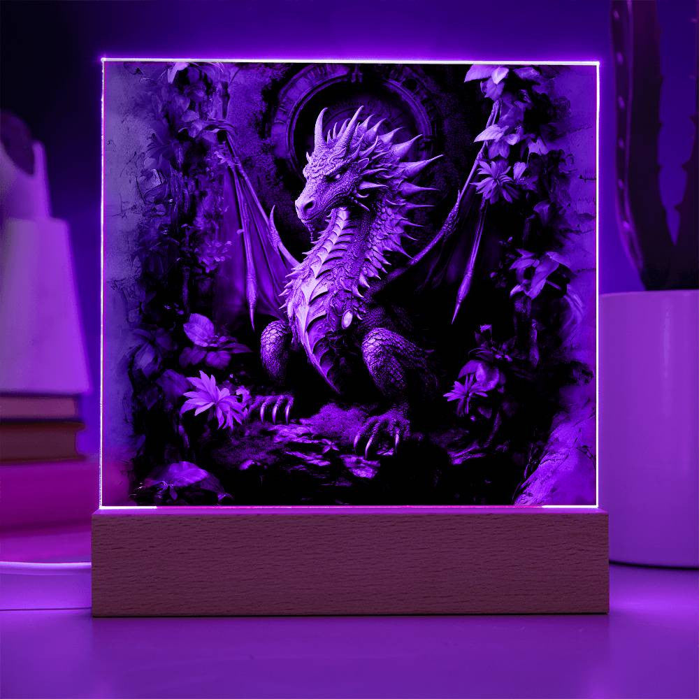 Fantasy Dragon Lover LED Light and Plaque