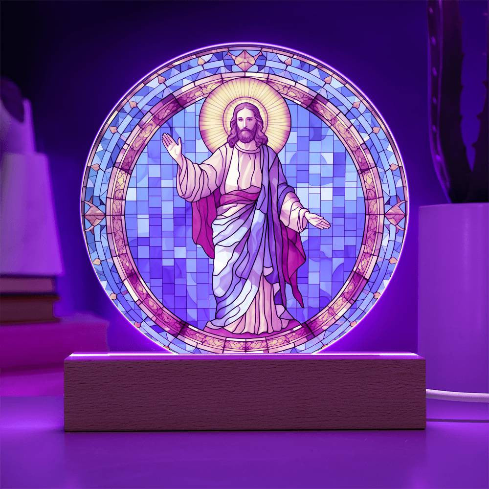 Jesus Stained Glass Style Plaque