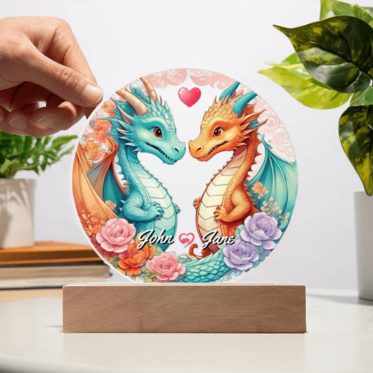 Personalized Loving Dragons Plaque