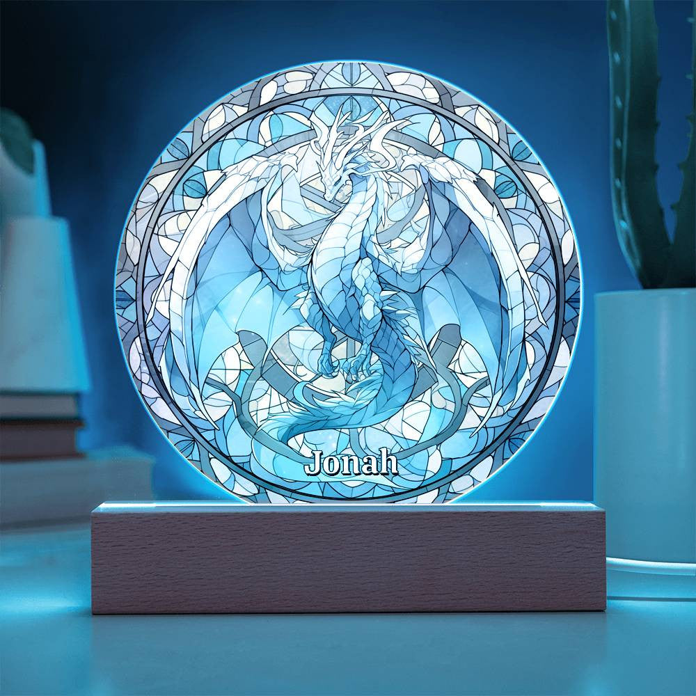 Dragon Stained Glass Acrylic Plaque and Nightlight