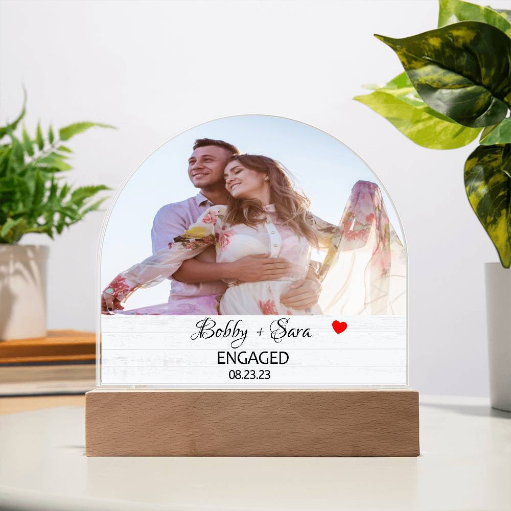 Personalized Engaged Dome Plaque