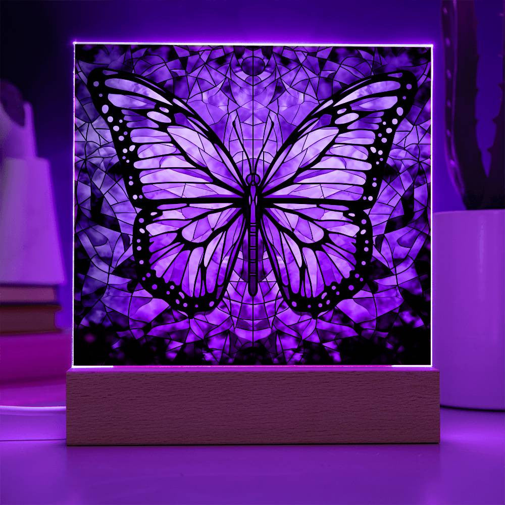 Stained Glass Butterfly Acrylic Plaque