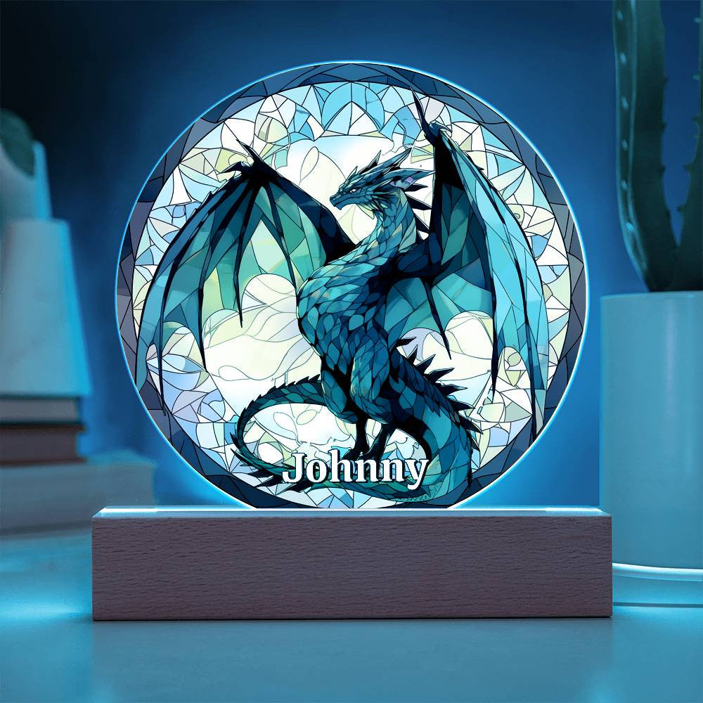 Stained Glass Dragon Plaque and Nightlight