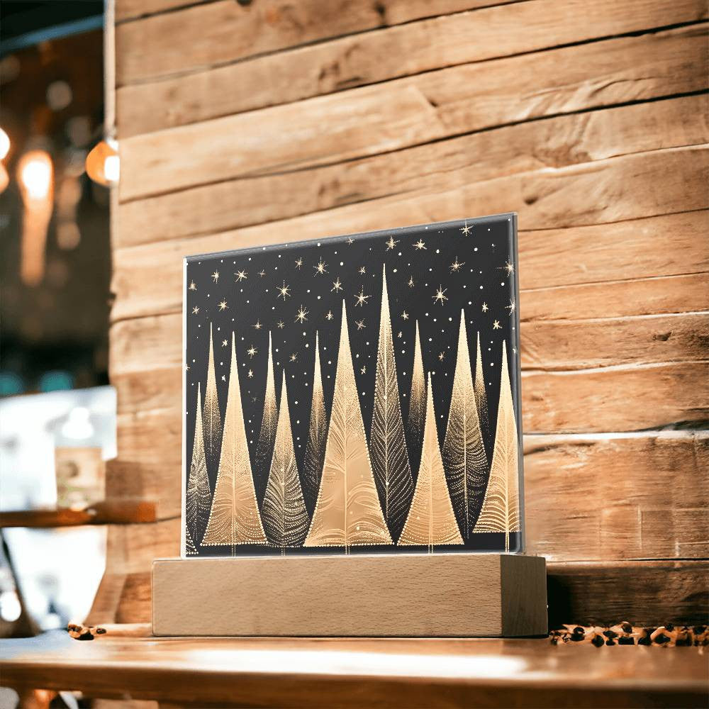 Black and Gold Trees Plaque