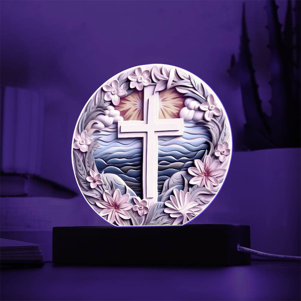 3D Look Traditional Catholic Cross Acrylic Plaque