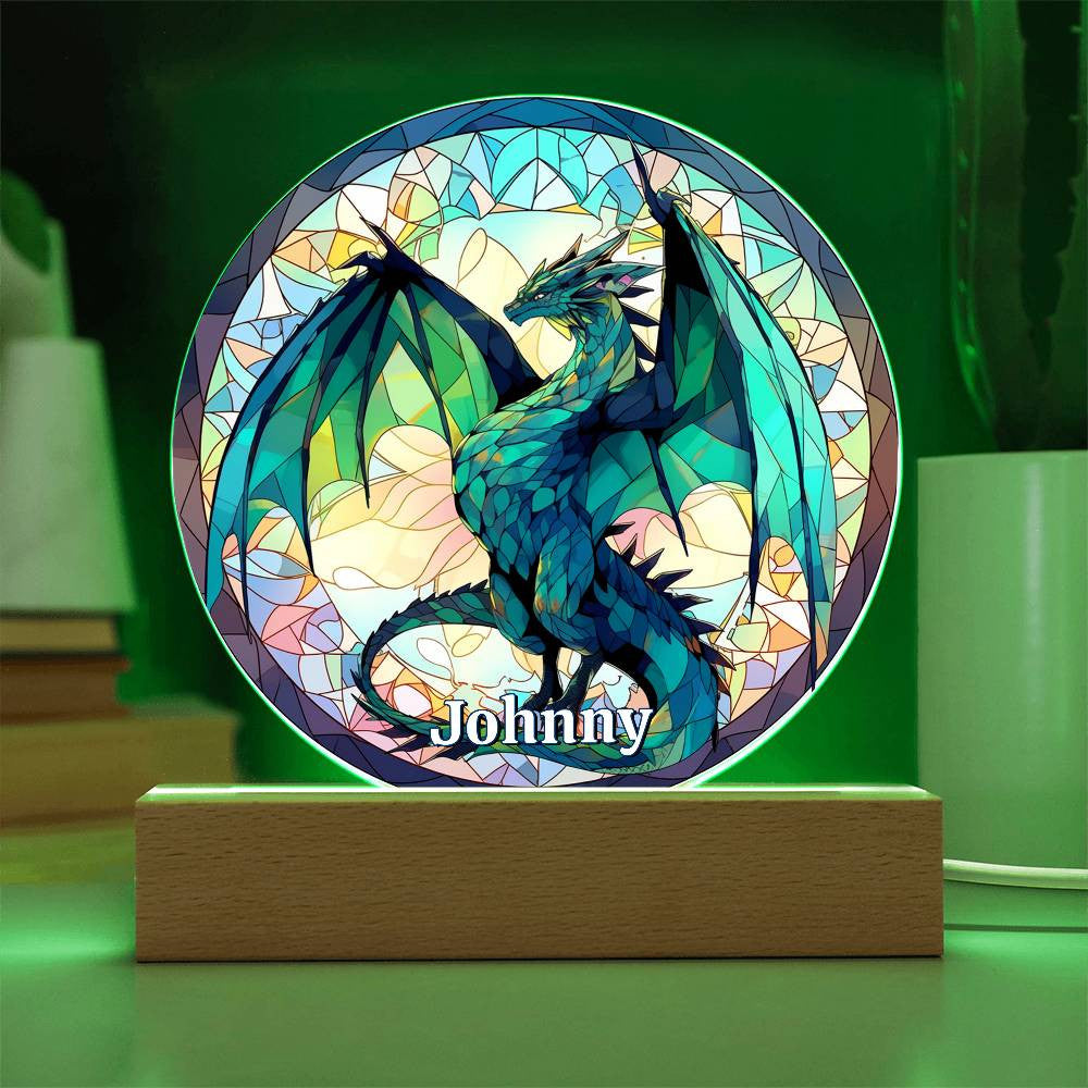 Stained Glass Dragon Plaque and Nightlight