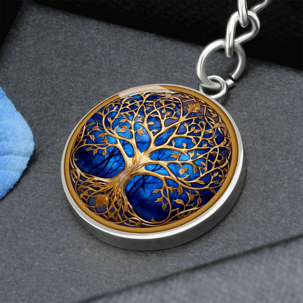 Stained Glass Style Tree of Life Necklace or Keychain