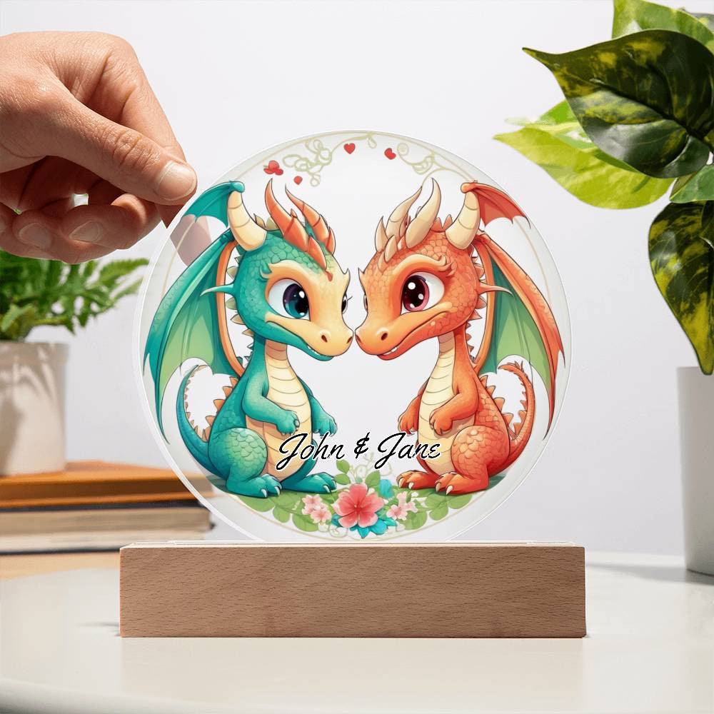 Dragon Love Night Light Plaque