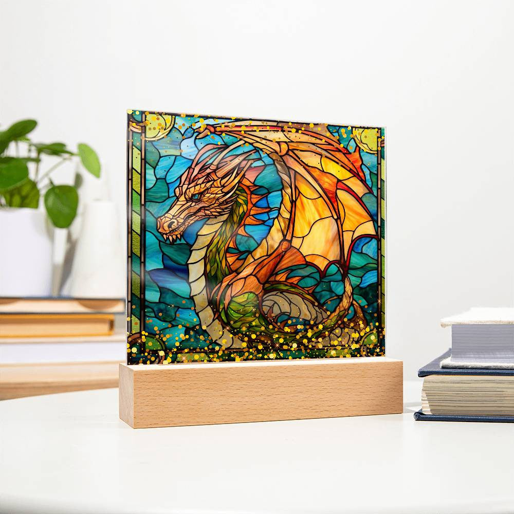 Suncatcher Dragon Plaque and LED Light