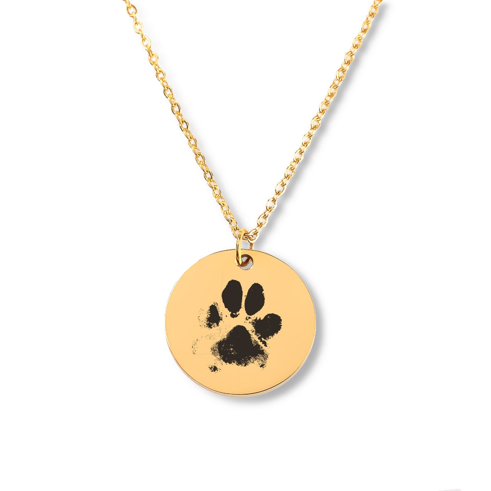 Pet Lover's Paw Print Round Necklace - Heartfelt Keepsake